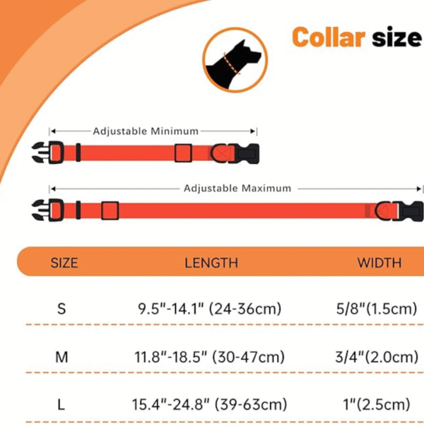 Waterproof Dog Collar, Easy to Clean Rubber Dog Collars with Quick Release Buckle Fits Small Medium or Large Dogs (Orange, M < 11.8-18.5 inch) - Image 4
