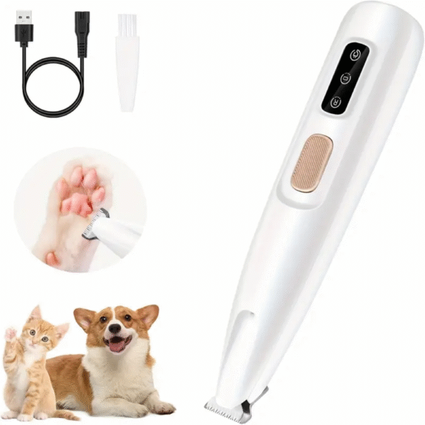 Dog Paw Trimmer – Cordless Electric Clippers with LED Light