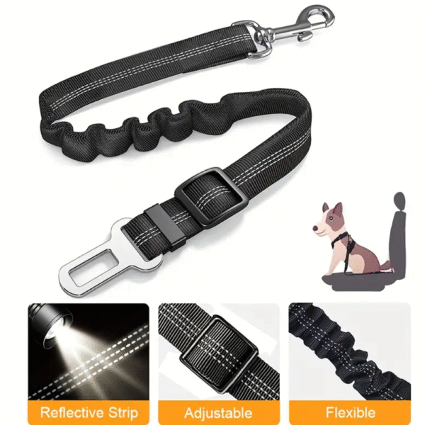 Adjustable Dog Car Seat Belt Harness – Vehicle Safety Restraint for All Dogs - Image 2