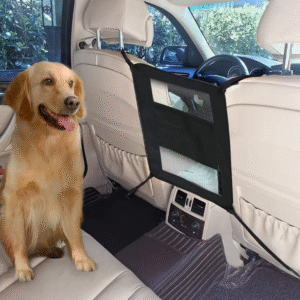 Adjustable Pet Safety Barrier – Heavy-Duty Car Dog Gate with Mesh Ventilation