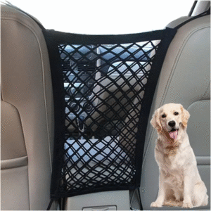 Dog Car Barrier with Mesh & Storage Organizer – Adjustable Pet Divider for Cars