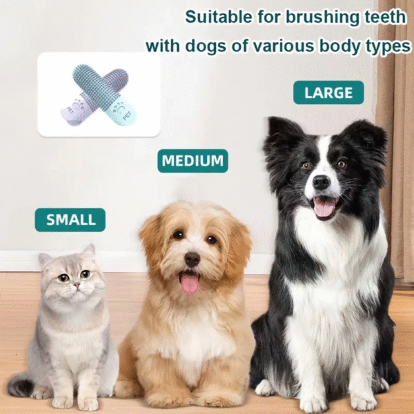Silicone Pet Toothbrush – 360° Soft Bristle Finger Brush for Dogs & Cats - Image 2