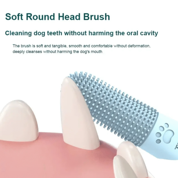 Silicone Pet Toothbrush – 360° Soft Bristle Finger Brush for Dogs & Cats - Image 3