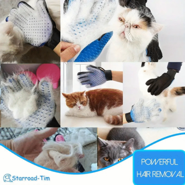 Pet Grooming Gloves for Dogs & Cats | Hair Removal & Bathing Brush - Image 2