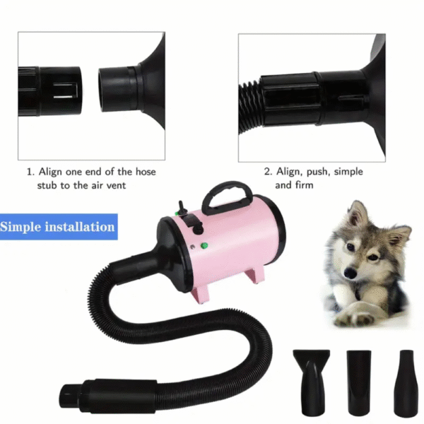 Dog & Cat Hair Dryer – Low Noise High Velocity Pet Grooming Blower - Image 4