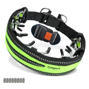 No Pull Dog Collar, Prong Collar with Quick Release Buckle and Prong Collar Cover for Small and Large Dogs