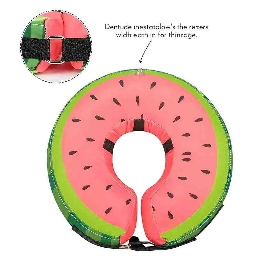 Dog Cone Collar for Small & Large Dogs – Adjustable and Comfortable Watermelon Design Recovery Collar