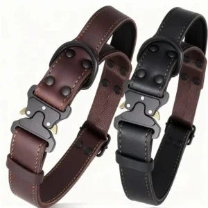 Soft Leather Dog Collar for Medium to Large Dogs – Durable and Comfortable