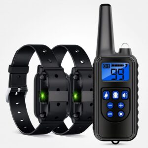"Electric Dog Training Collar with Remote Control – Rechargeable, Waterproof, Adjustable Shock, Vibration & Sound Modes for Behavior Control."